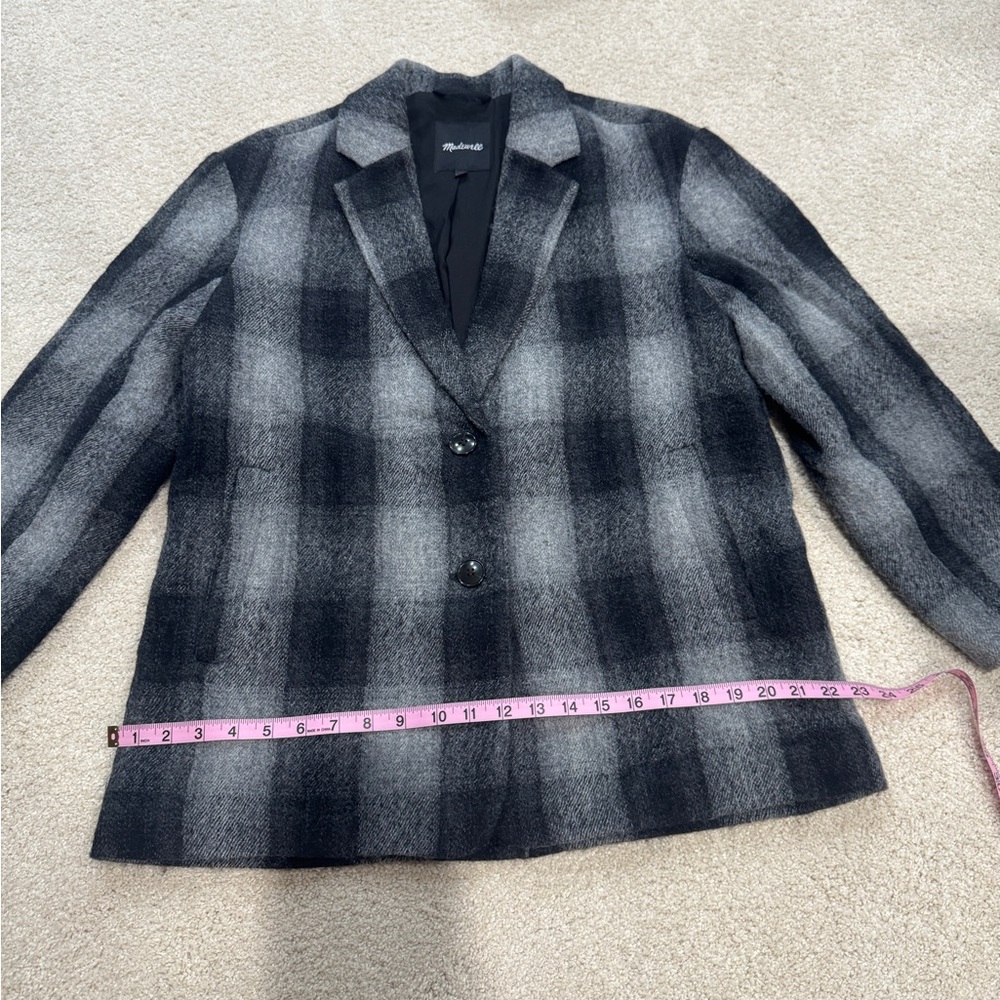 Madewell Black and Gray Plaid Blazer - Picture 7 of 9